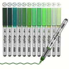 Acrylic Markers Set 12 Art Markers Brush Tip Acrylic Painter marker