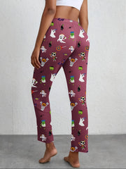 Halloween Print Lounge Pants Comfy & Funny Elastic Waistband Pants