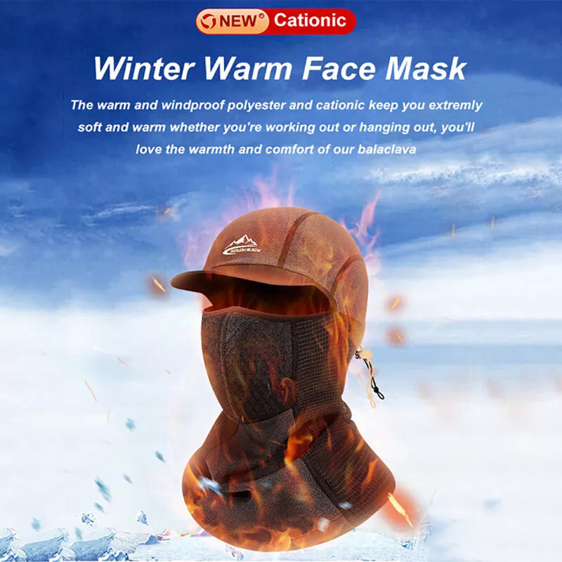 Windproof Ski Balaclava Face Mask Peaked Cap Winter Thermal Cycling Hat