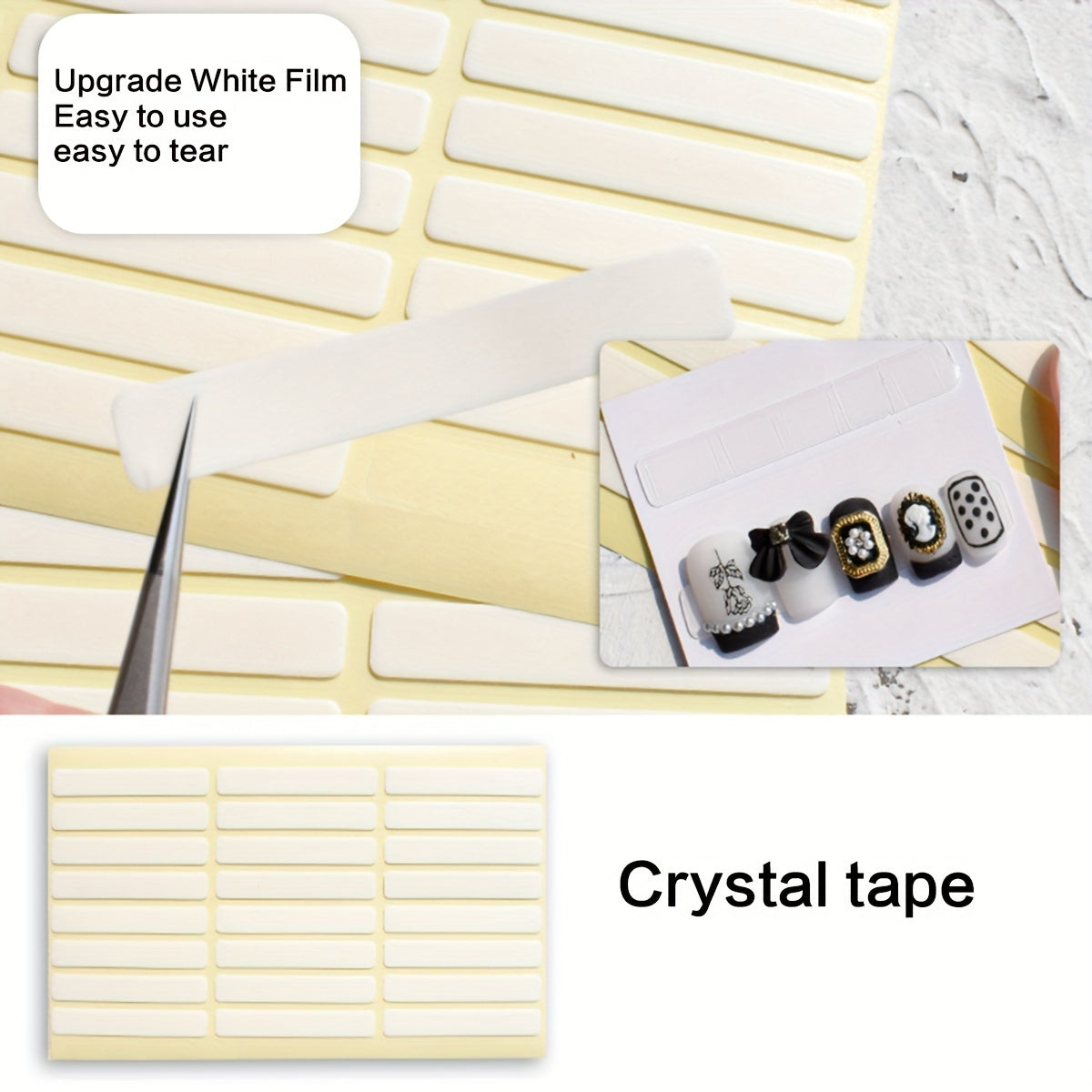 Double Sided Adhesive Nail Stickers Tape - 24 Stickers Set