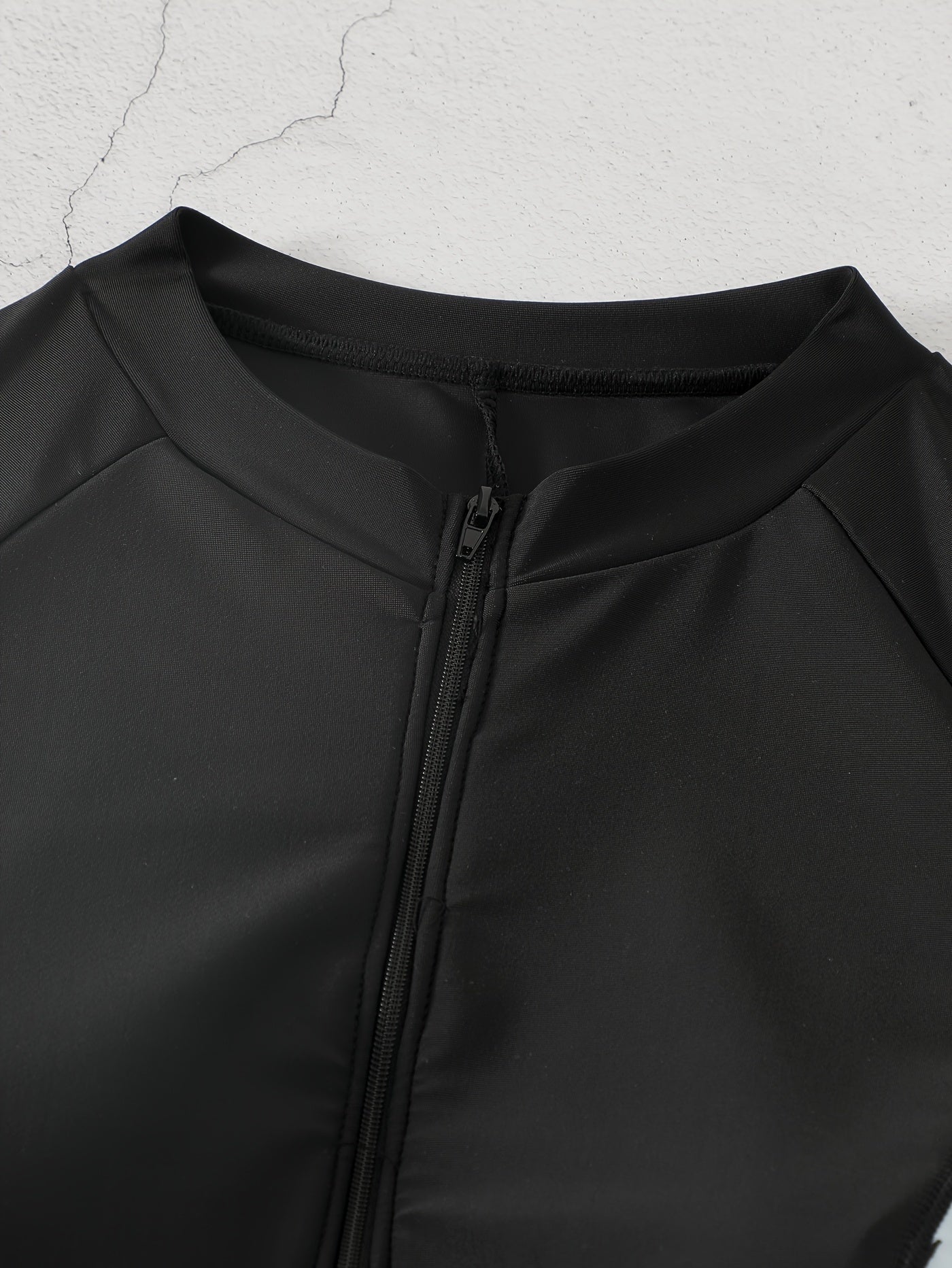 Colorblock Zip Up One Piece Surfing Suit