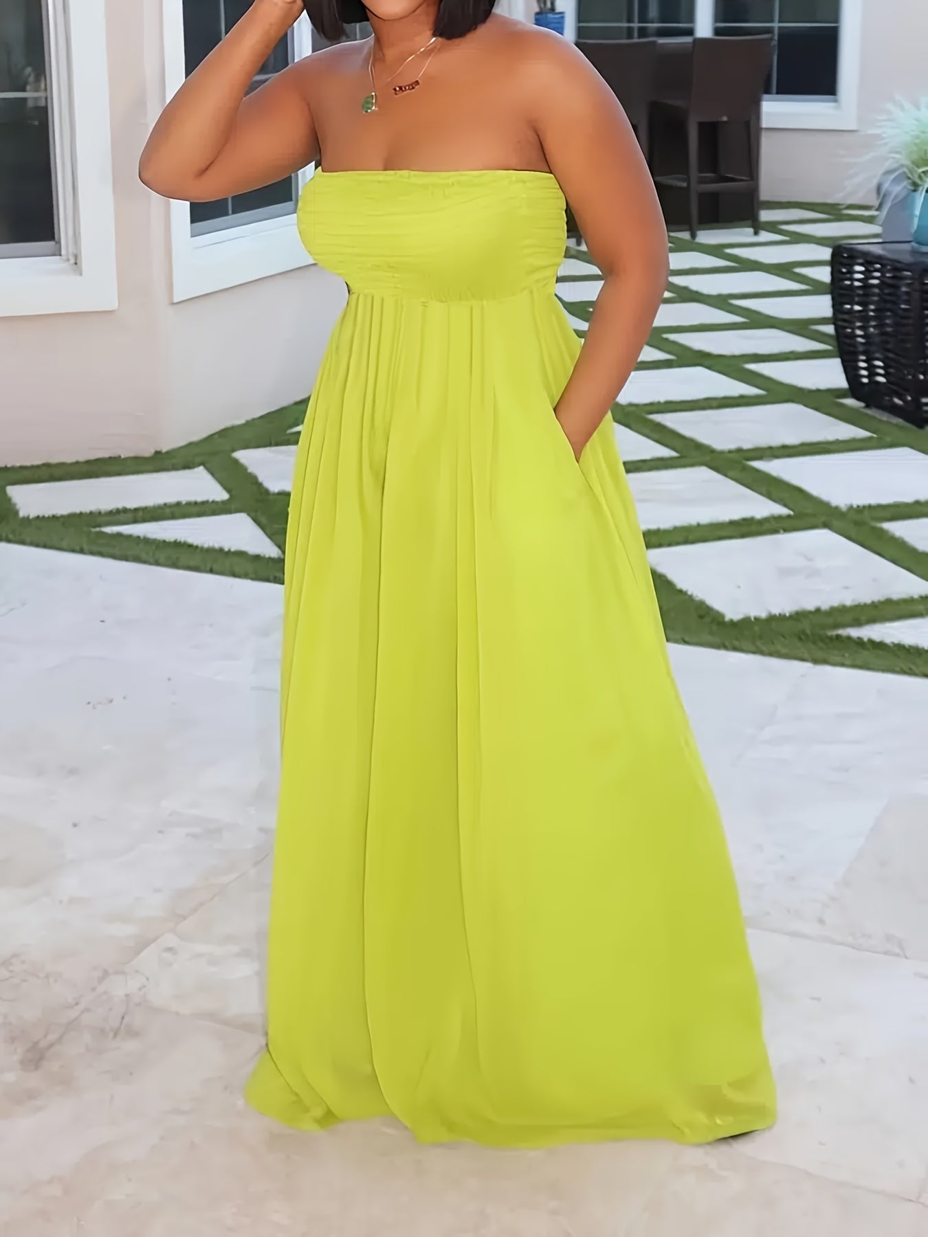 Off Shoulder Jumpsuit Plus Size with Pockets Women's Casual Loose Jumpsuit