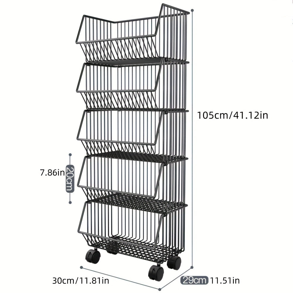 3 4 5 Layers Household Kitchen Storage Trolley