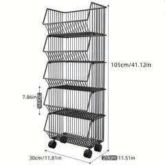 3 4 5 Layers Household Kitchen Storage Trolley