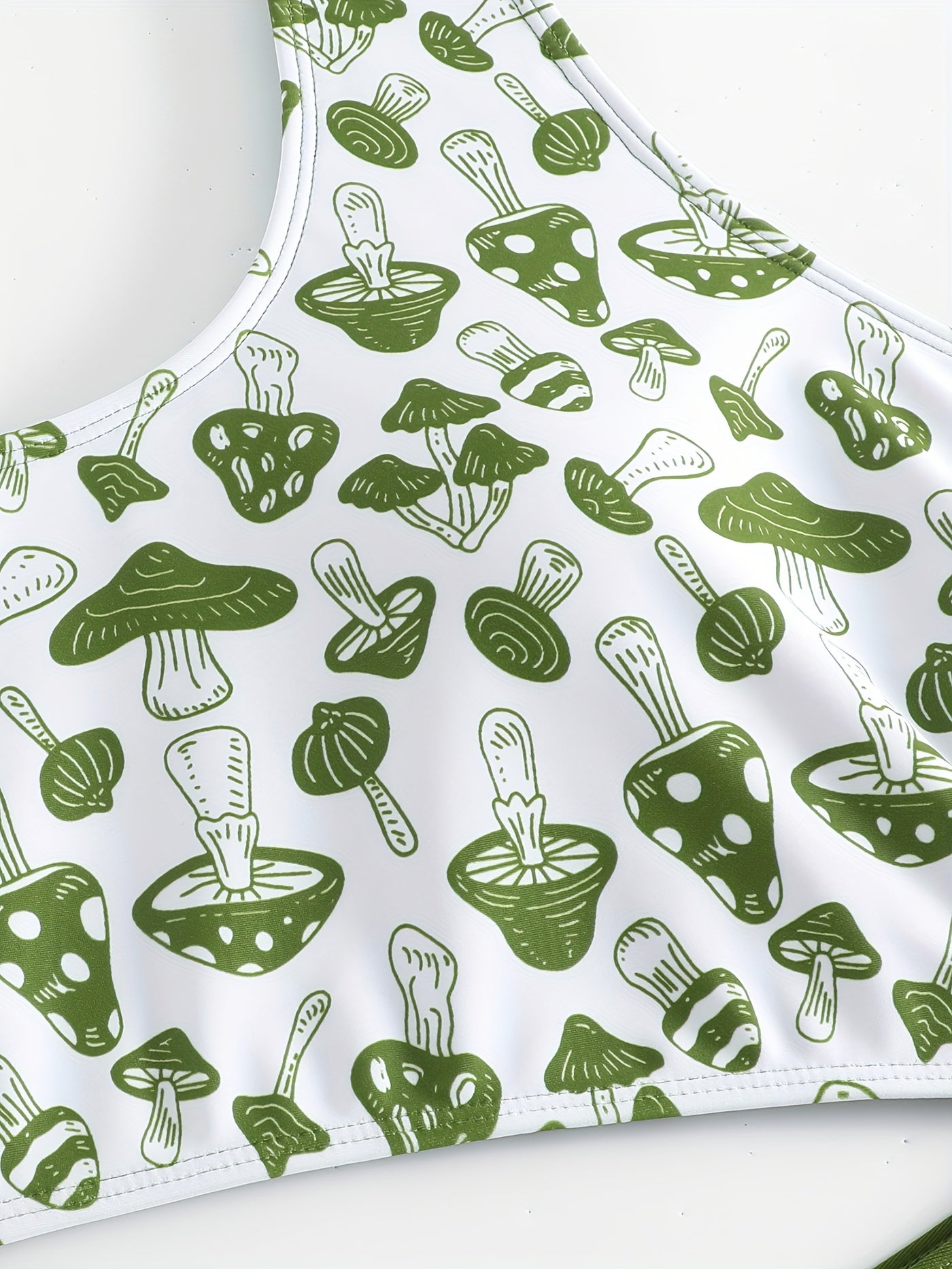 Sexy Mushroom Print Cut Out One Piece Swimsuit