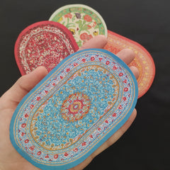 Dollhouse Ground Decoration Floor Mat Model Ornament Oval Floor Mat