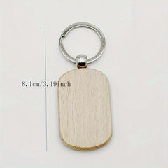 Wooden Tag Keychain Engraving Blank DIY Accessories