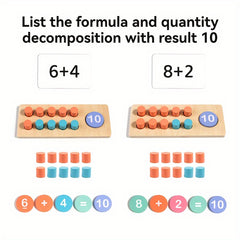 Wooden Ten Frame Math Learning Toy Counting & Number Sense Development Kit