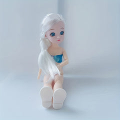 11.8in Jointed Doll with Green Eyes & Hair Braid, Birthday Gift