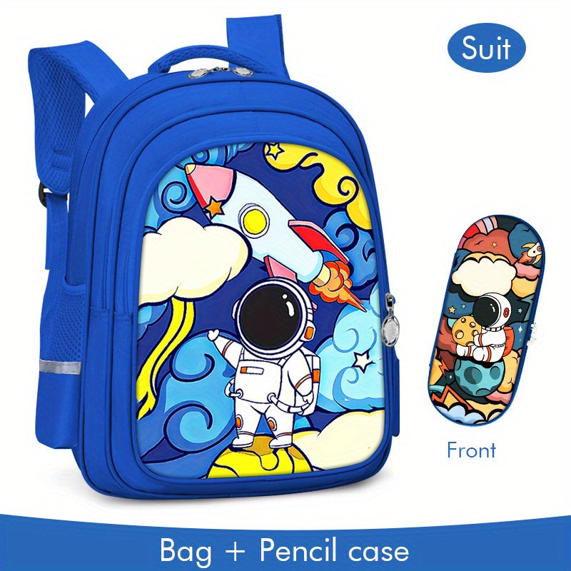 Rocket Moon Astronaut Schoolbag Laptop Bags Outdoor Sports Backpack