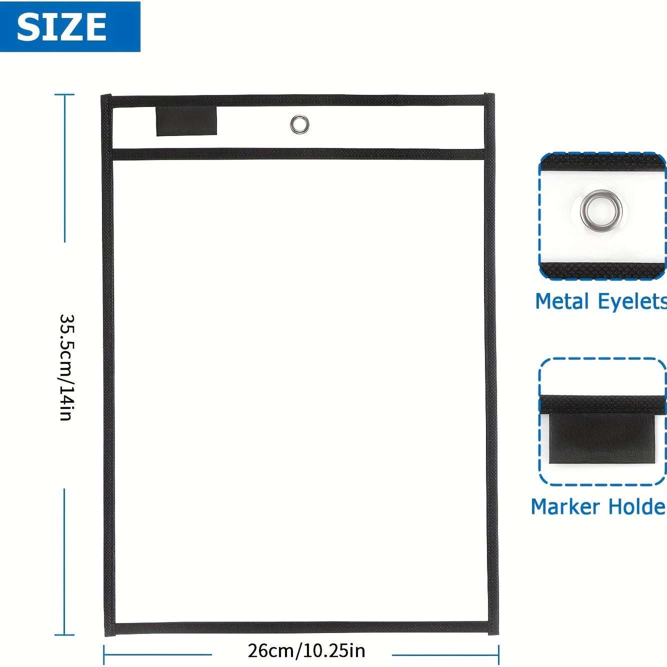 Dry Erase Pockets Plastic Sleeve Reusable Sheet Protectors Ticket Holders