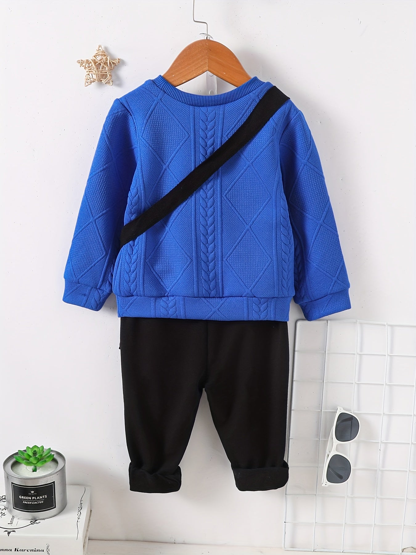 Jacquard Boy's 3pcs Sweatshirt Set Casual Outfit