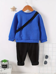 Jacquard Boy's 3pcs Sweatshirt Set Casual Outfit