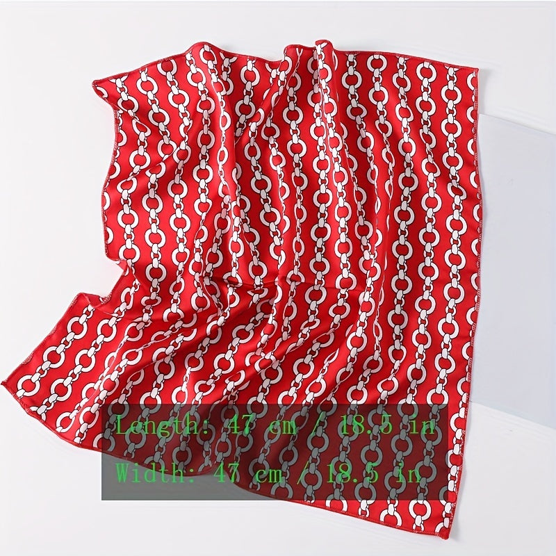 Dotted Classic Print Square Scarf Satin Neckerchief Bandana Head Wrap