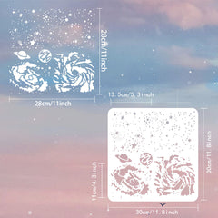Galaxy Planets Hollow Out Stencil Kit for Drawing Painting 30x30cm
