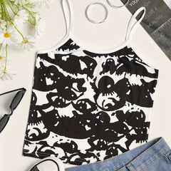 Print Cami Top Crew Neck Sleeveless Summer Top Women's Clothing
