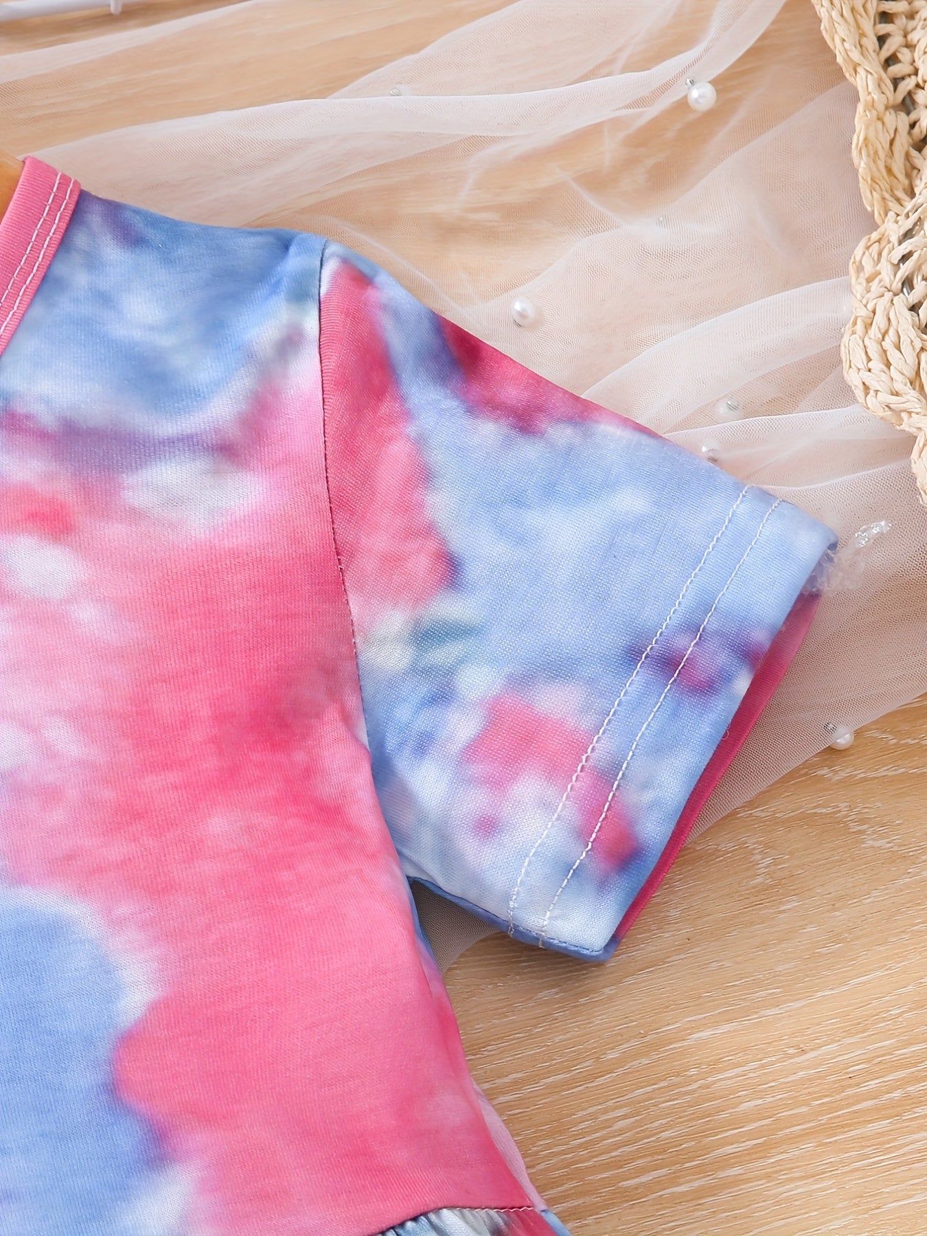 Toddler Girls Tie Dye Graphic Casual Dress for Party