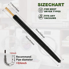 2pcs Dryer Vent Cleaner Kit Lint Remover Brush Flexible Refrigerator Coil Brush