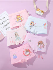5pcs Princess Print Girl's Underwears Cotton Panties