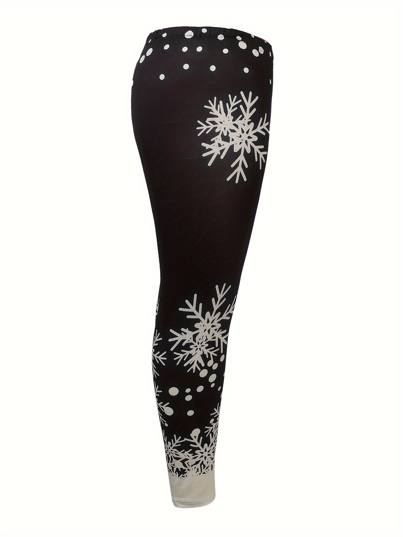 Snowflake & Dot Print High Rise Leggings