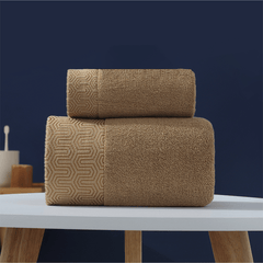 2pcs Soft Cotton Bath Towel Set Absorbent 13.4x29.1in & 55.1x27.6