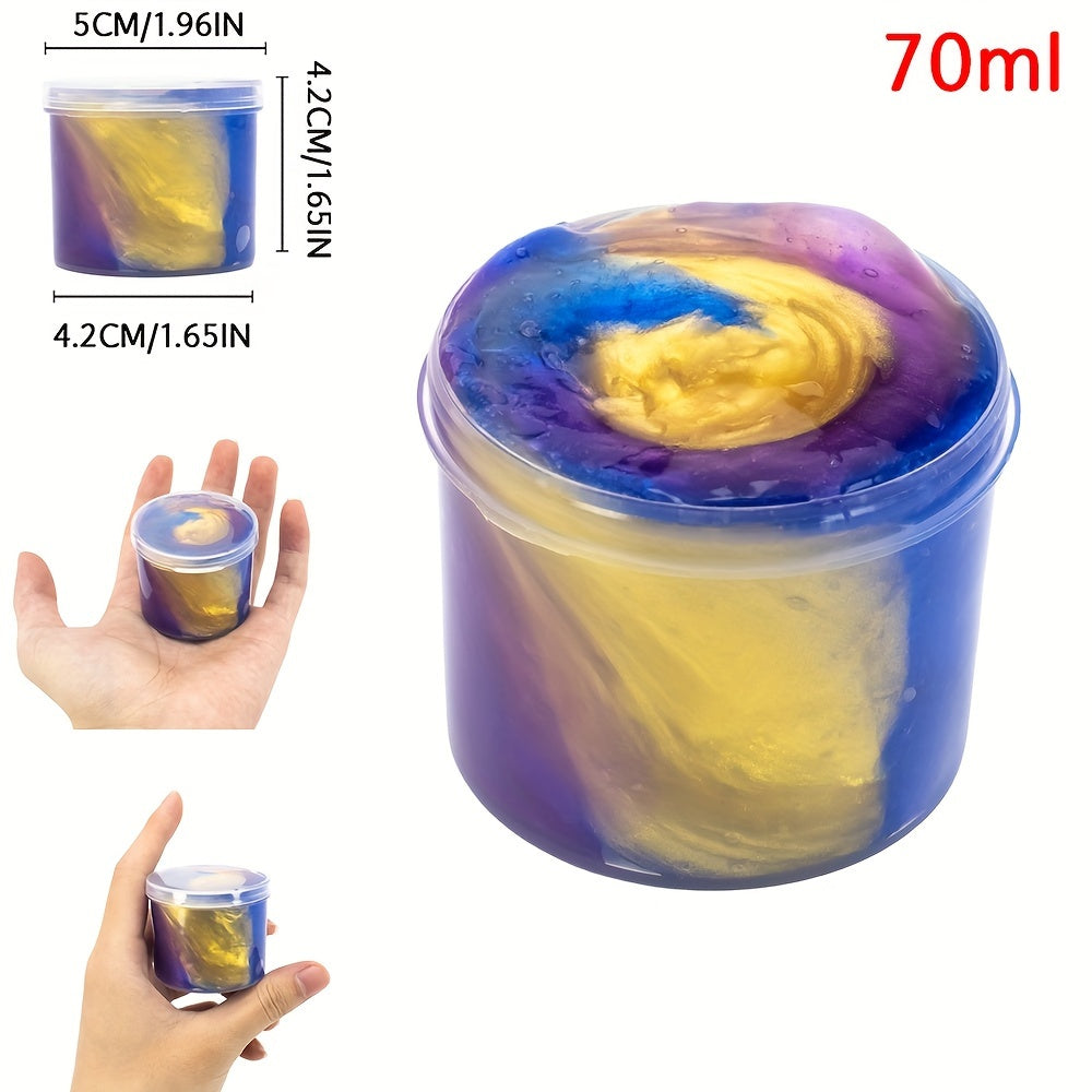 70ml Colorful Crystal Slime Putty Toy Set Non Toxic Pearlized Bouncy Mud