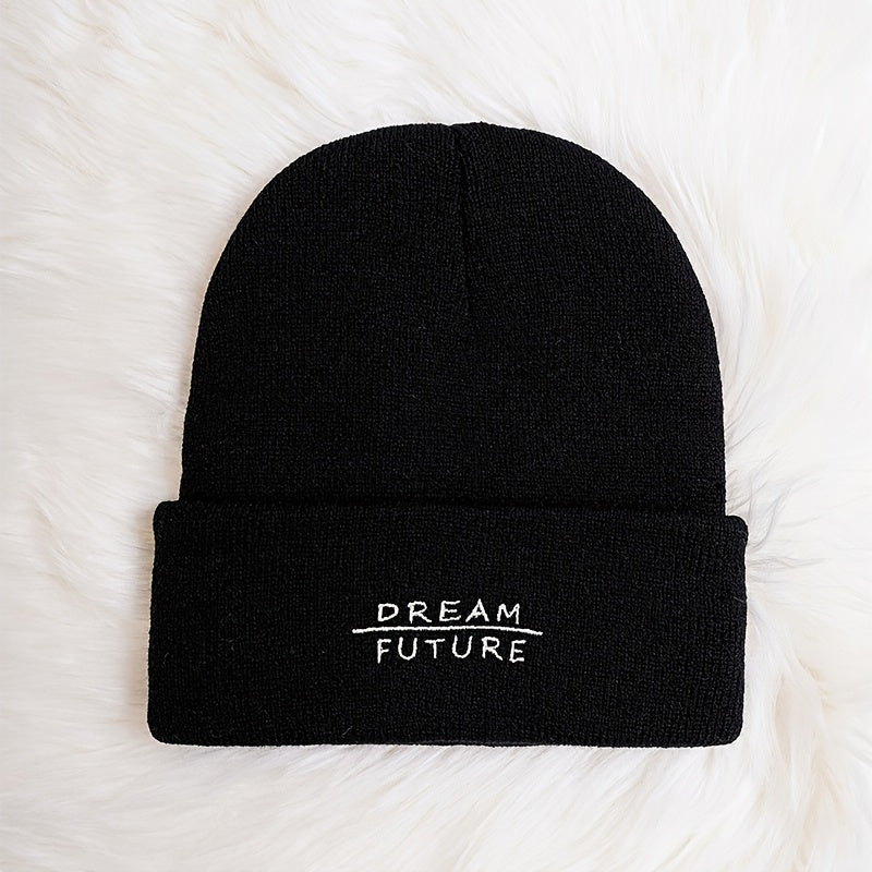 Women's Embroidery Knit Beanie Hat Winter Soft Skull Cap Unisex Year Gift