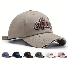 Baseball Cap Outdoor Curved Brim Embroidered Hat Washed Sunscreen Peak Cap