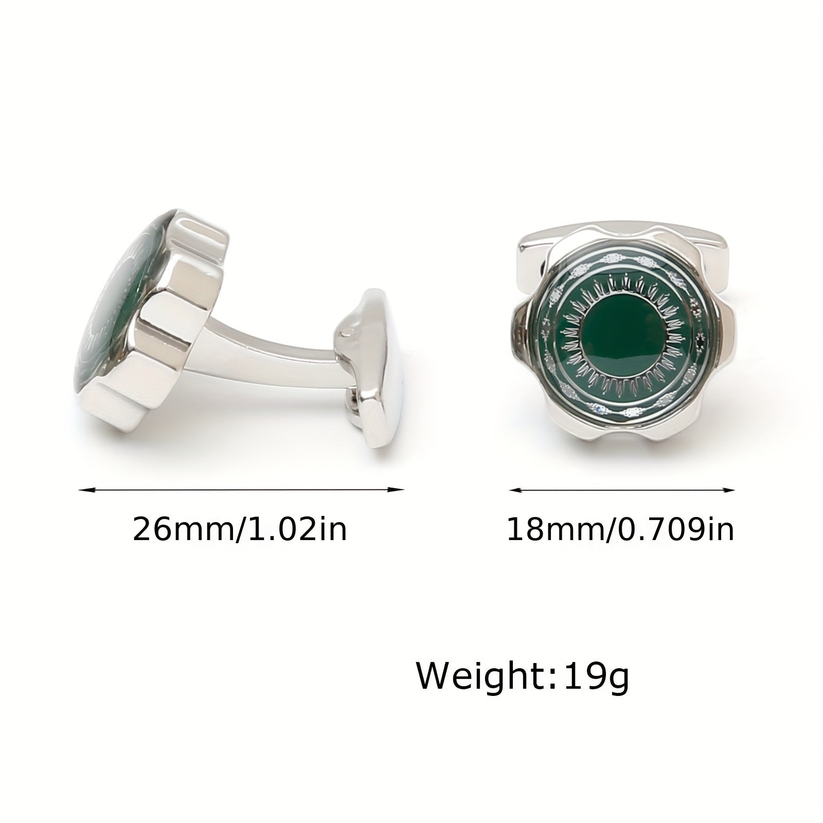 Creative Gear Shaped Silver Men's Cufflinks XK23015