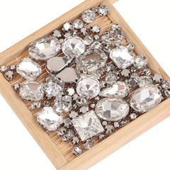 100pcs Transparent Glass Rhinestones With Metal Back