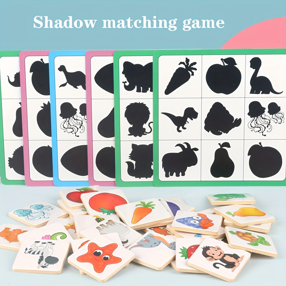 Wooden Puzzle Blocks for Shadow Matching Game