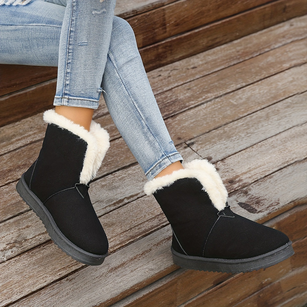 Women's Plush Lined Snow Boots Fall Winter Warm Wear Resistance