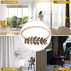 Nordic Leaf Curtain Buckle Metal Decoration Spring Strap