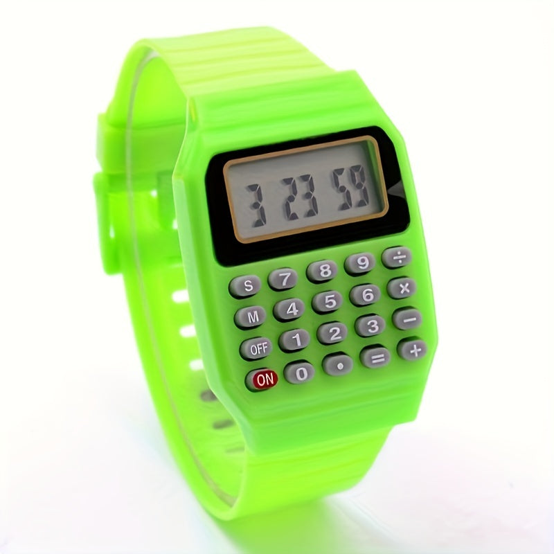 Kids Calculator Watch LCD Clock Silicone Date Time Electronic Wrist Watches