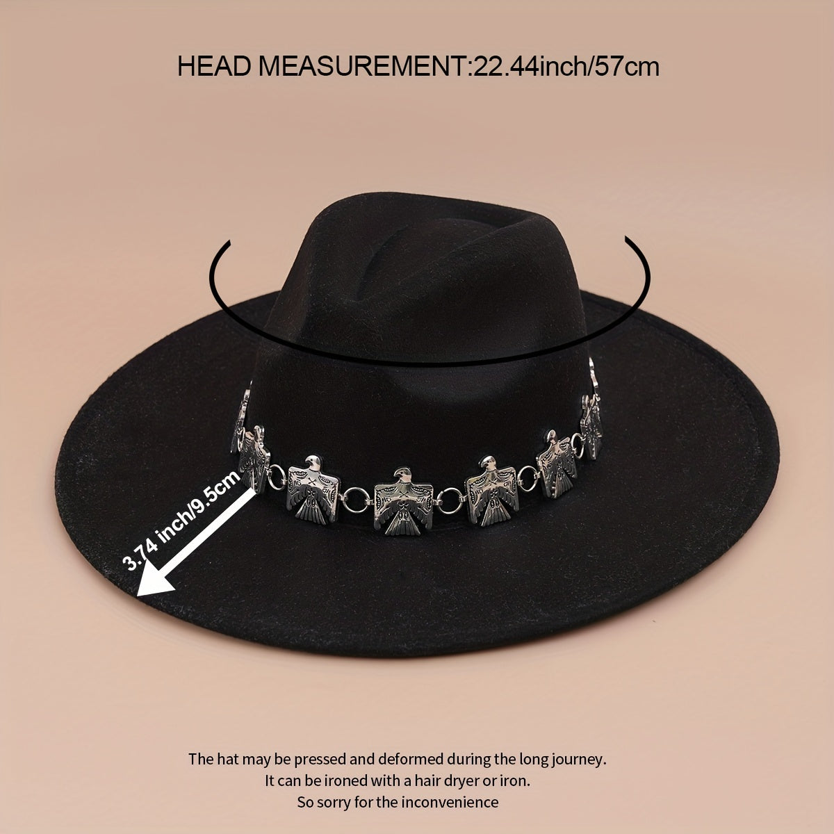 Vintage Western Felt Hat with Detachable Hat Band