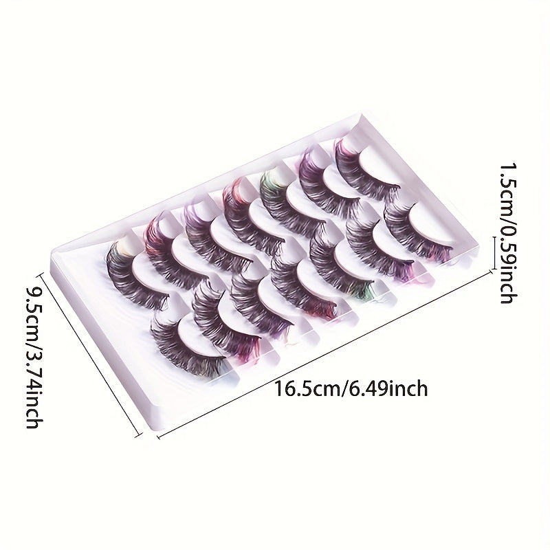 7 Pairs DIY False Eyelashes 6D Curly Soft Bushy Colored Perfect Fitting