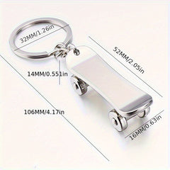 Retro Metal Skateboard Keychain Keyring Bag Car Pendant Accessories