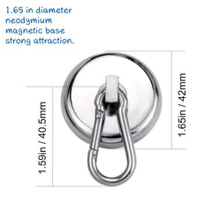 D42 Strong Neodymium Magnet Hooks 72 57KG with Swivel Carabiner Hook