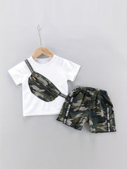 Baby Boys Camouflage Outfit Round Neck T shirt & Shorts Set