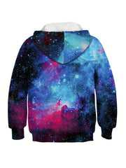 Colorful Starry Night 3D Print Boys Hooded Sweatshirt