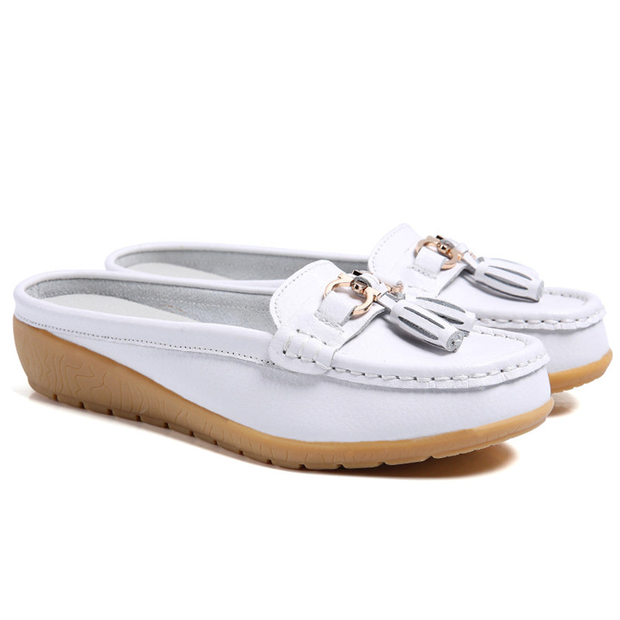 Women's Tassel Loafers Soft Sole Slip On Mules Shoes