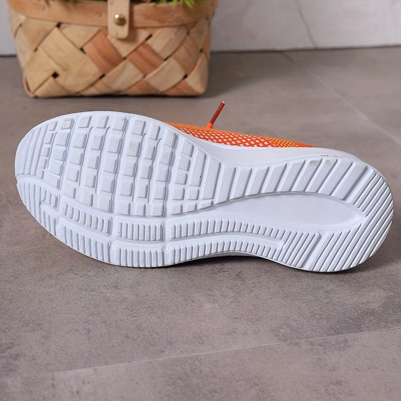 Women's Breathable Woven Sneakers Casual Lace Up Outdoor Shoes