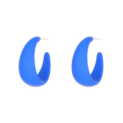 C Shape Bright Hoop Earrings Resin Jewelry Gift