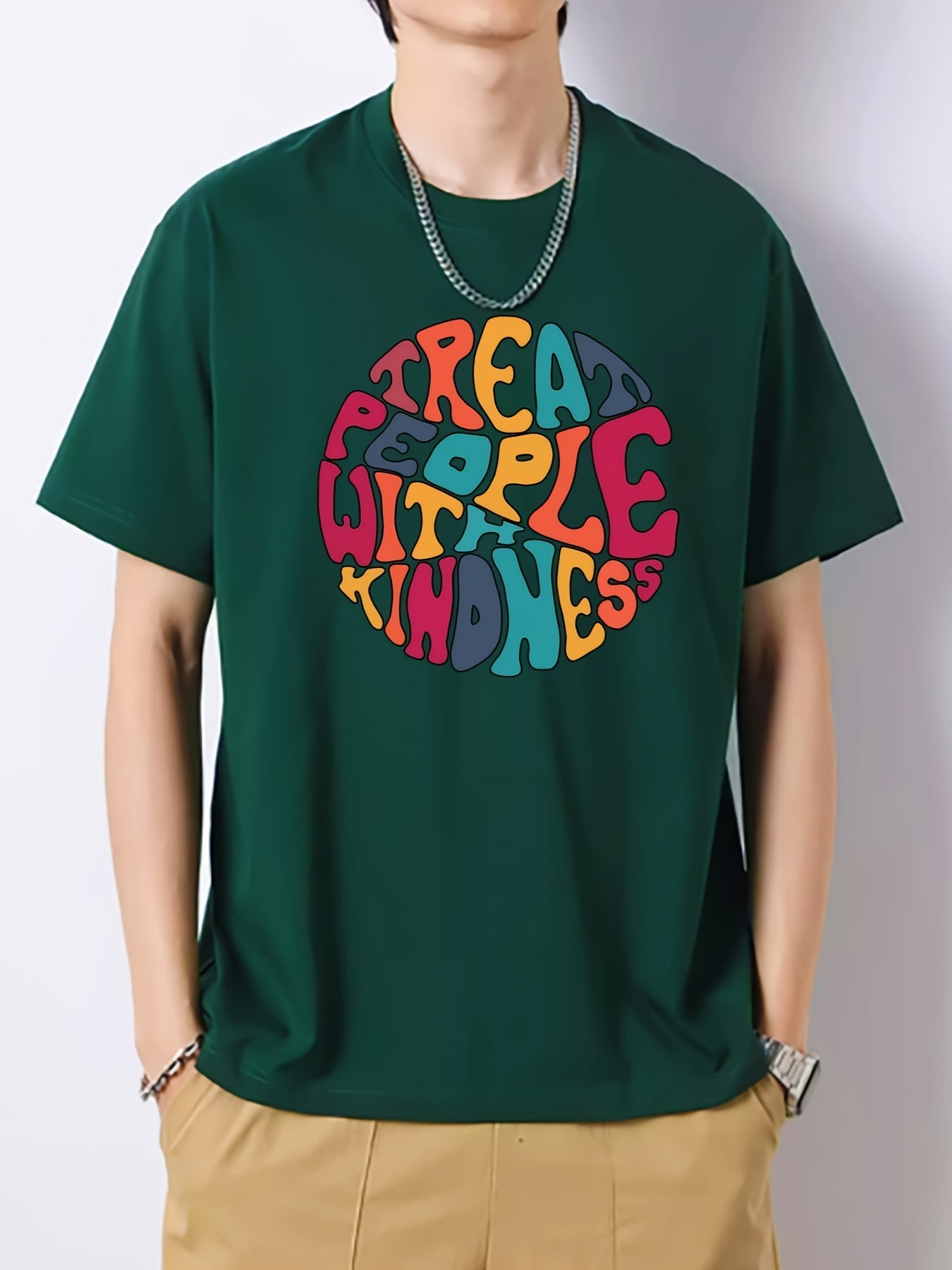 Men's Colorful Brain Pattern Print Slim Fit T-shirt