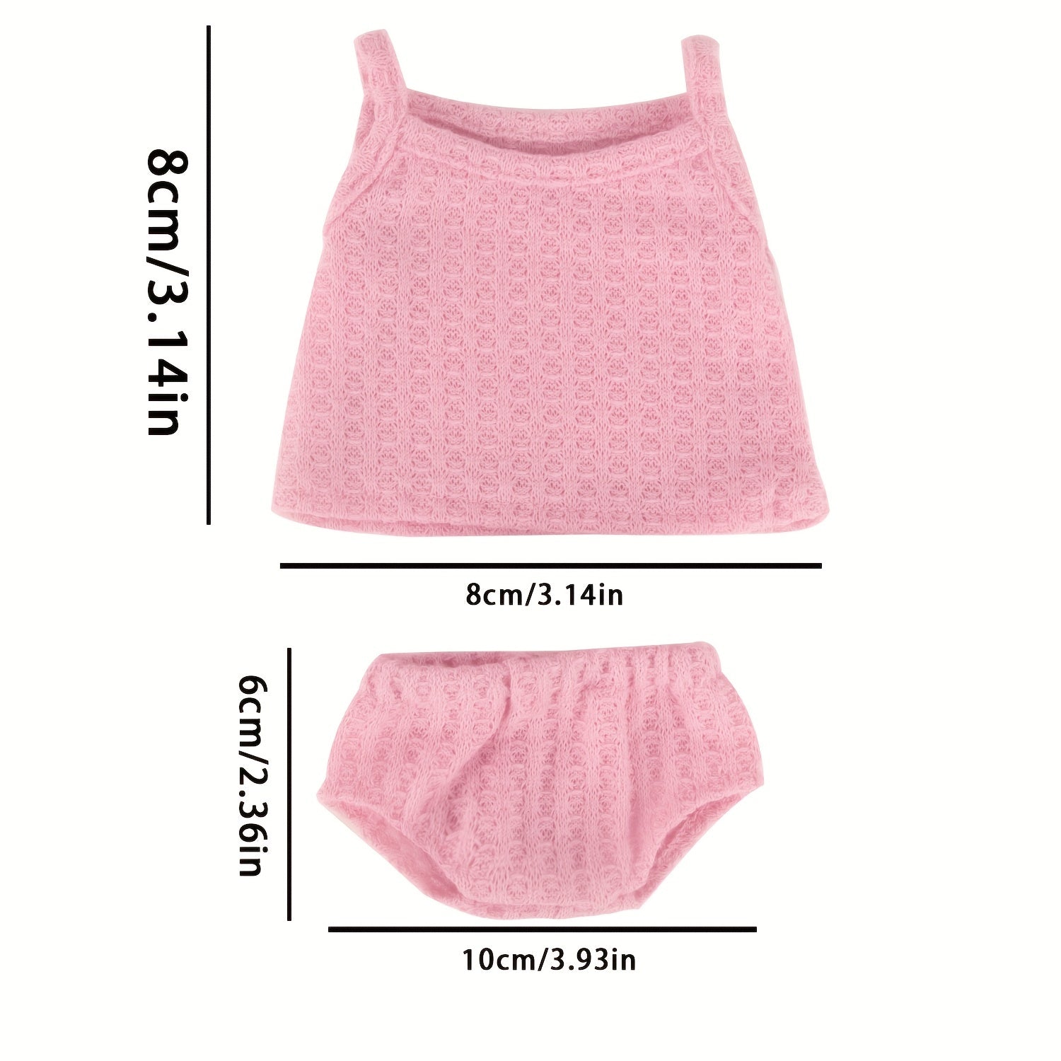 Doll Outfit Set - Vest and Panties, Comfortable Clothes (Doll Not Included)