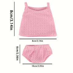 Doll Outfit Set - Vest and Panties, Comfortable Clothes (Doll Not Included)