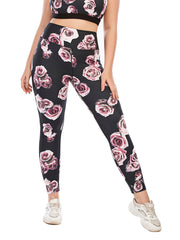 Floral Print High Waist Leggings Plus Size