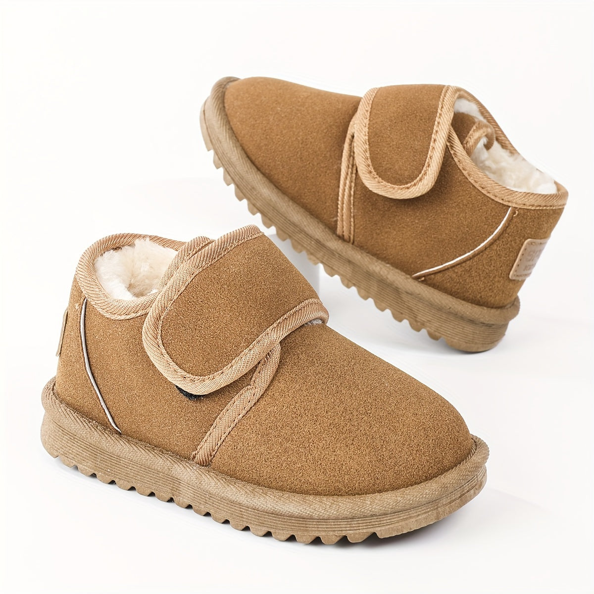 Girl's Solid Snow Boots Warm Fleece Cozy Non slip Ankle Boots