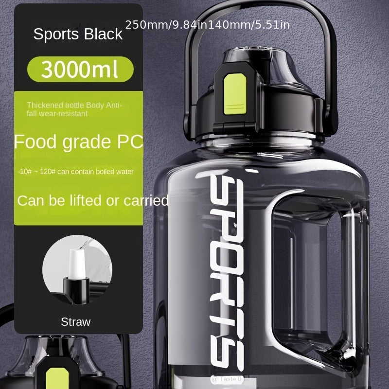 8L 3L Large Capacity Water Bottle, Leakproof Portable Water Cup