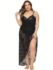 Floral Jacquard Lace Cover Up Dress